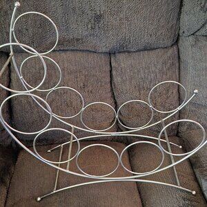 Brass Christmas Sleigh-Shaped 6 Wine Bottle Holder Rack Stand Unique Accessory